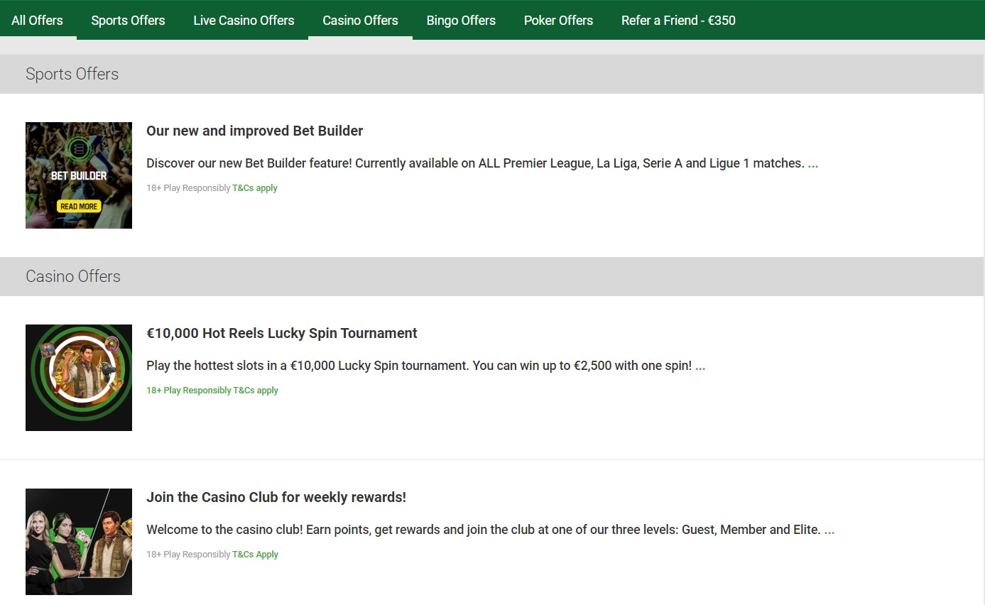 Preview of Unibet promo offers