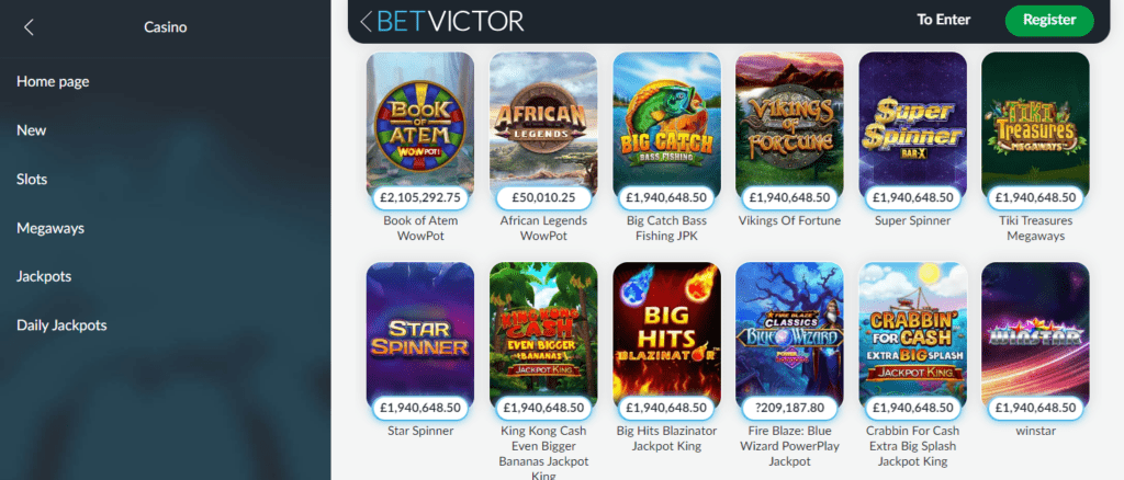 betvictor jackpots