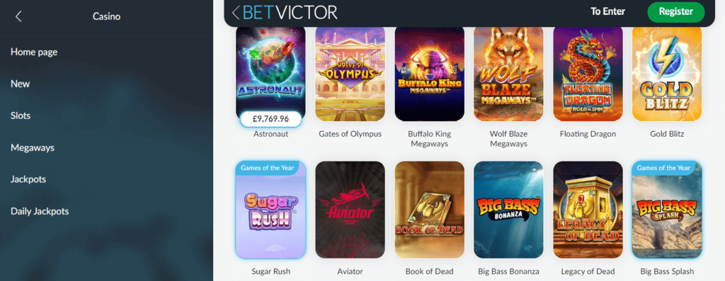 betvictor slots