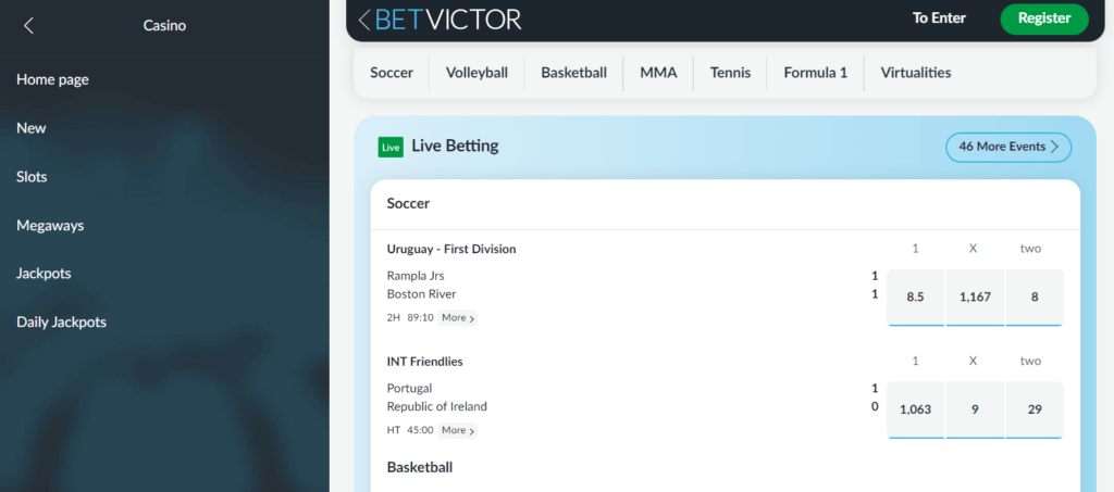 betvictor sports odds