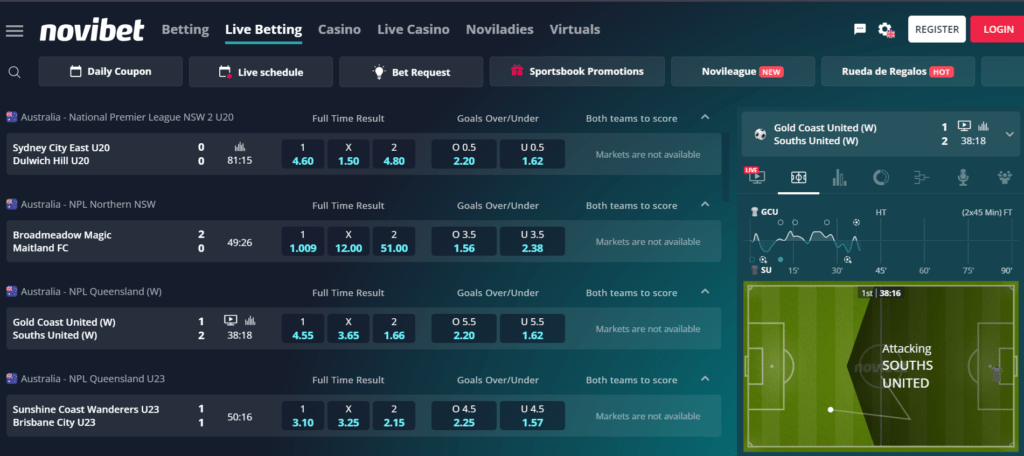 novibet live batting